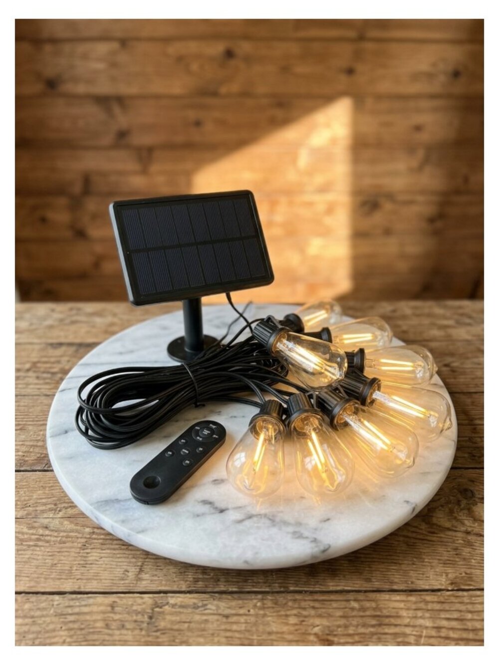 Solar String Lights Outdoor Waterproof Dimmable LED Remote Timer Shatterproof